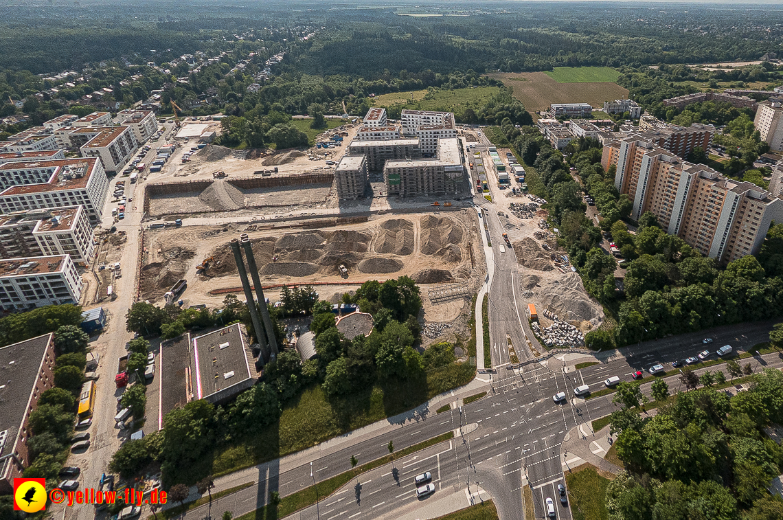 07.06.2023 - Aktuelle Luftbilder aus dem Alexisquartier und Pandion Verde in Neuperlach in München